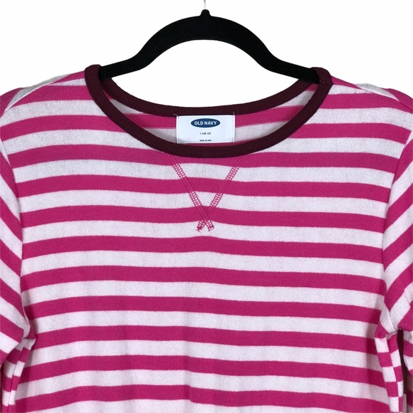 Old Navy Pink Stripe Crew Sweater Top - Picture 3 of 12